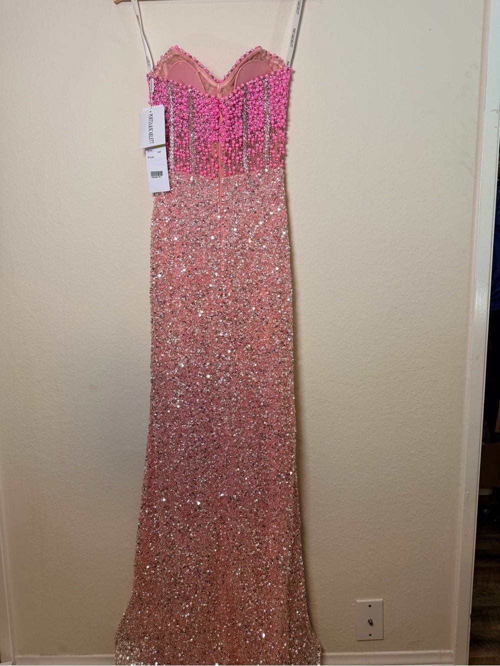 Portia & Scarlett PS26432C Pink Beaded Corset Gown Size 4 NWT $899 - Picture 16 of 16